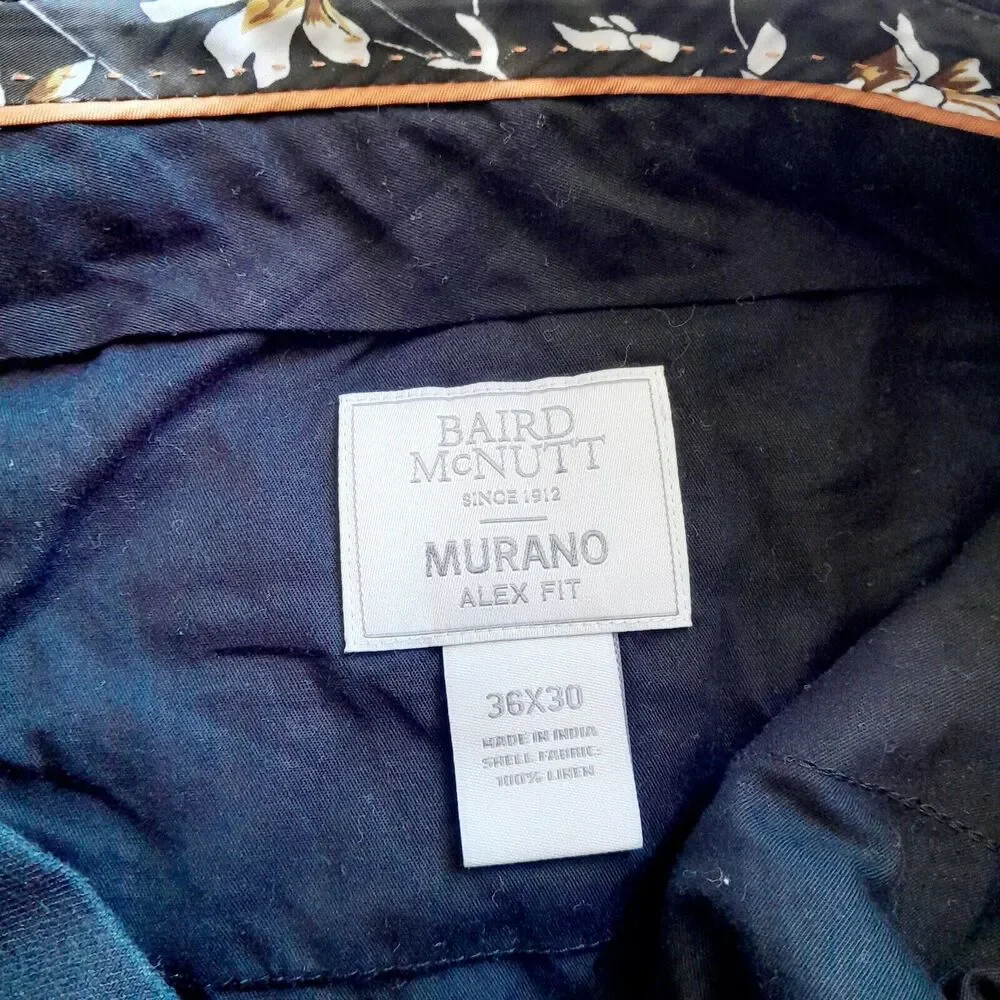 Baird McNutt Linen Murano Alex Slim Fit Lightweight Preppy Resort Wear sz:36×30